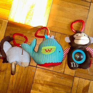 Skip hop | alphabet zoo Baby Colorful Plush Toy Set with Whale, Monkey, and lion